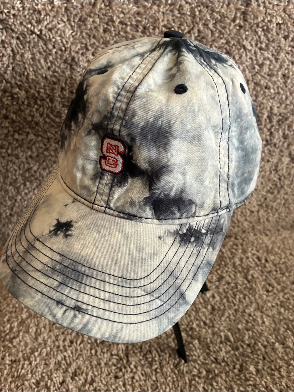 N.C. State Navy Tie Dye Strapback cap